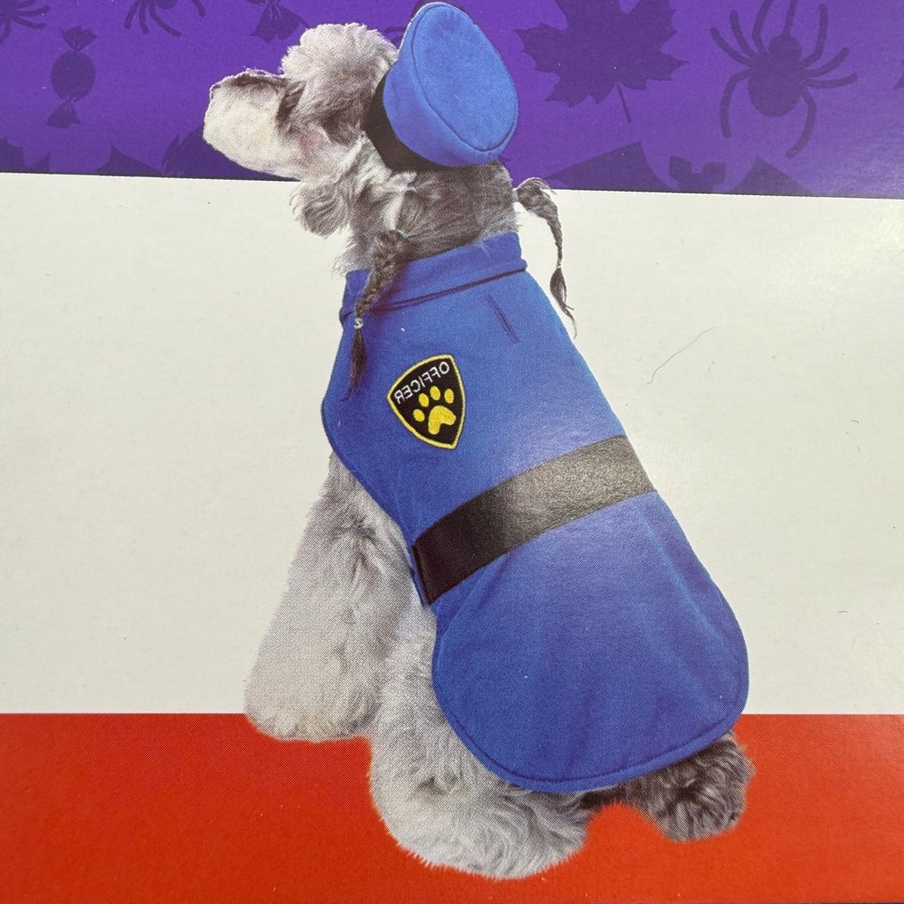 Pet Costume Large Police Officer Halloween Dog Outfit Blue Cosplay New